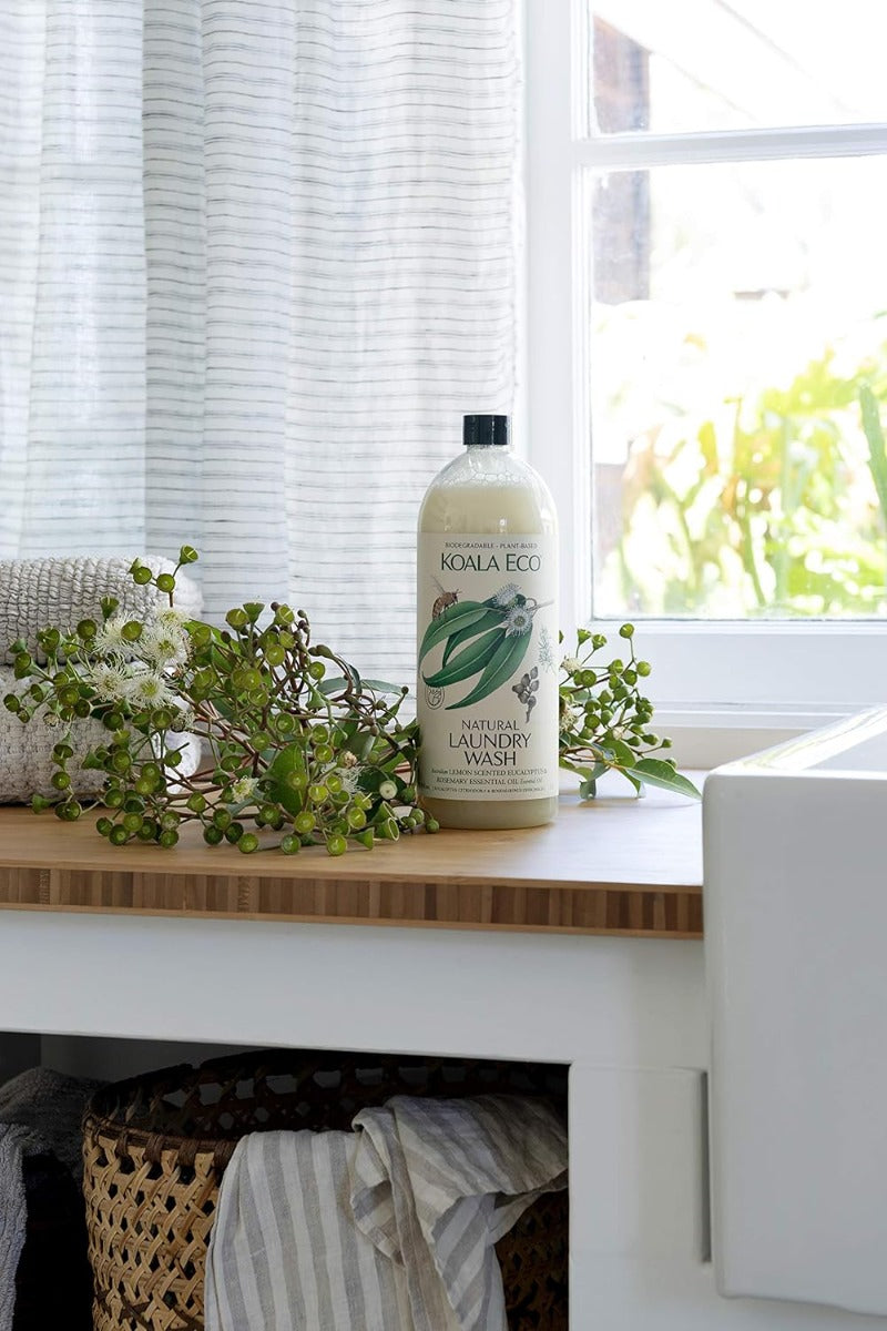Koala Eco Natural Laundry Wash, 1L Refill - Lemon Scented Eucalyptus & Rosemary Essential Oil (Exp 07/27)