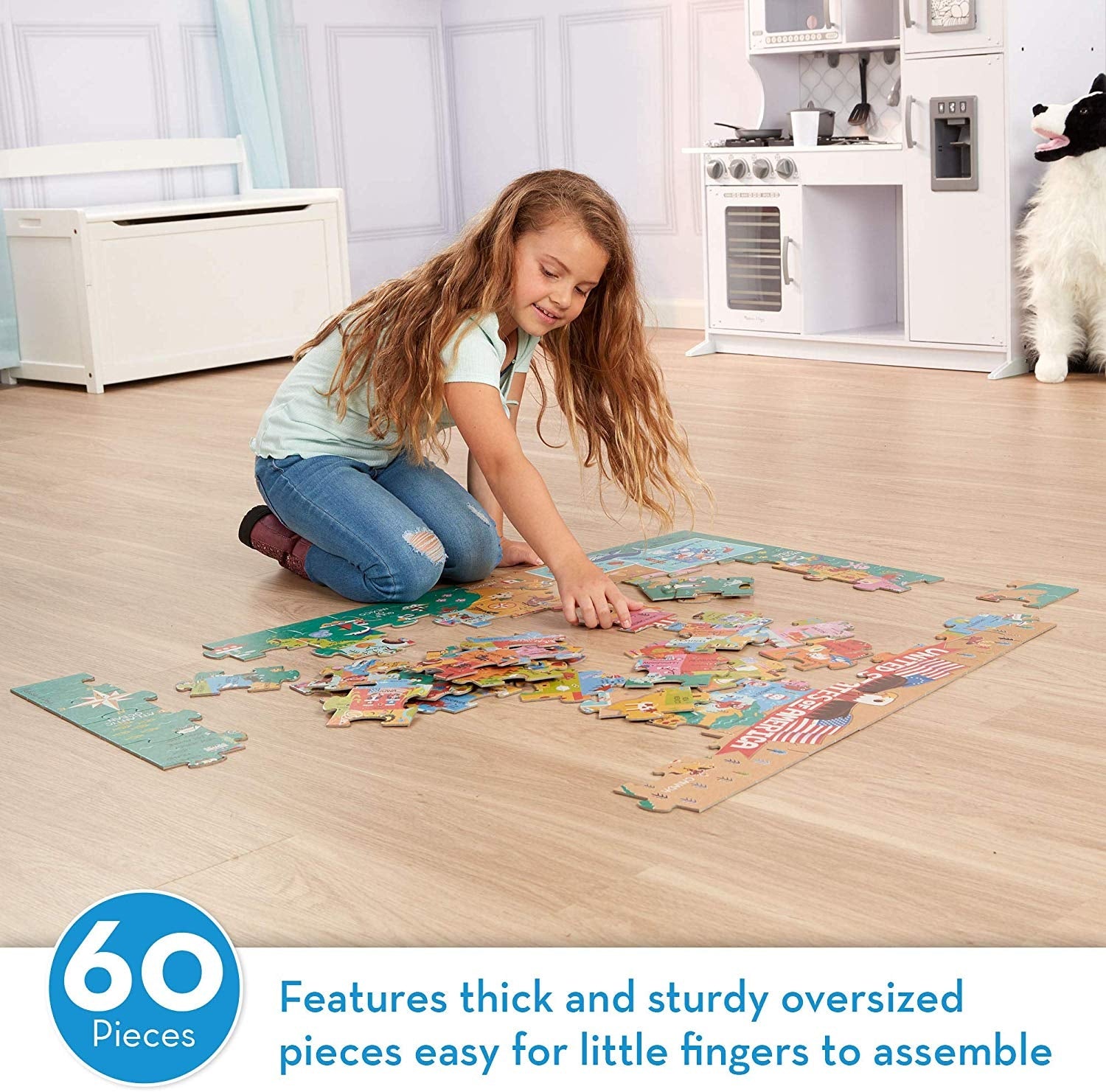 Melissa & Doug Natural Play Giant Floor Puzzle - America The Beautiful
