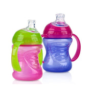Nuby No-Spill Grip N' Sip Cup, 8oz (2pk) - Pink/Purple