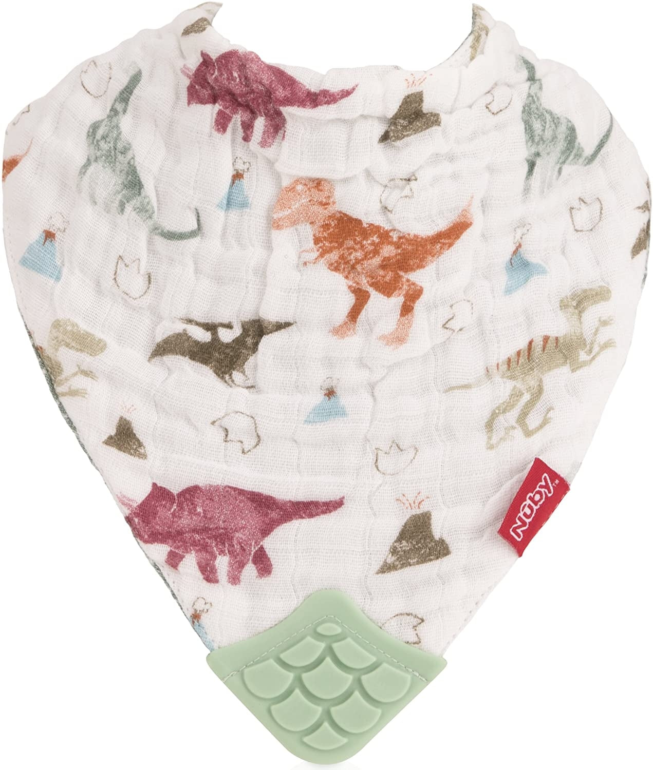 Nuby Muslin Bandana Bib w/ Teether, 3pk (3 Designs) - Pupsik Singapore