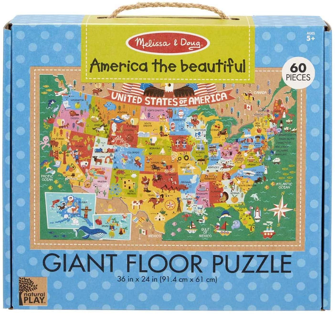 Melissa & Doug Natural Play Giant Floor Puzzle - America The Beautiful