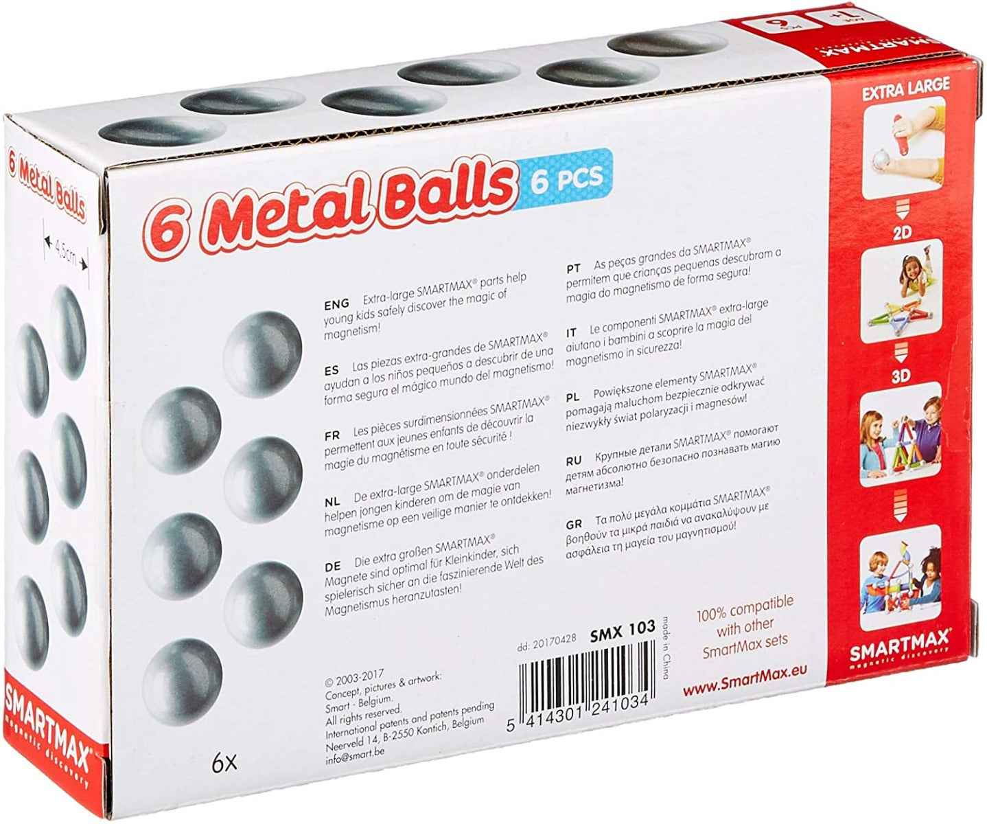 SmartMax 6 Metal Balls Extension Set Magnetic Building Toy