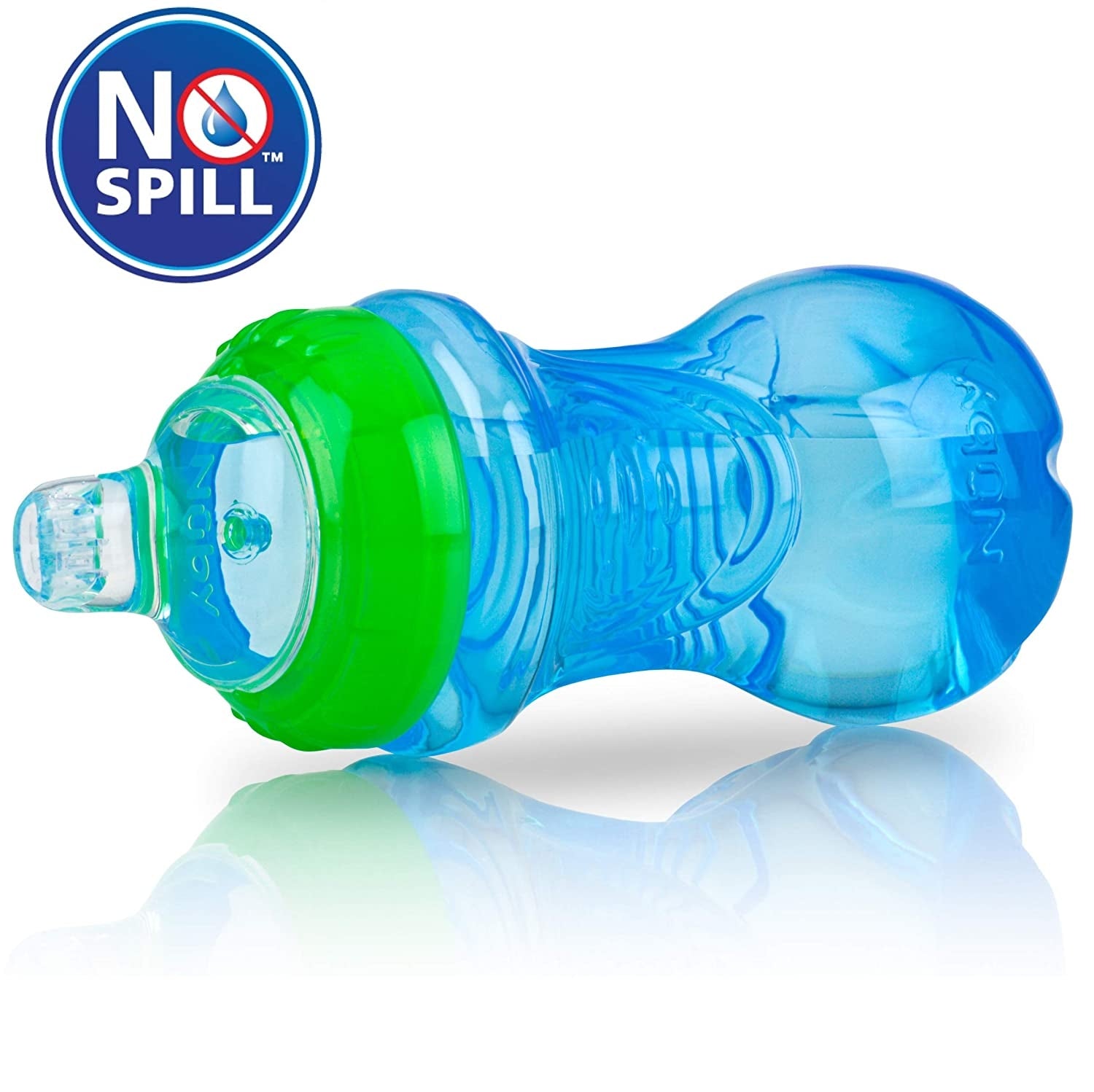 Nuby No-Spill Gripper Cups, 2 Pk, 300ml - Blue/Red
