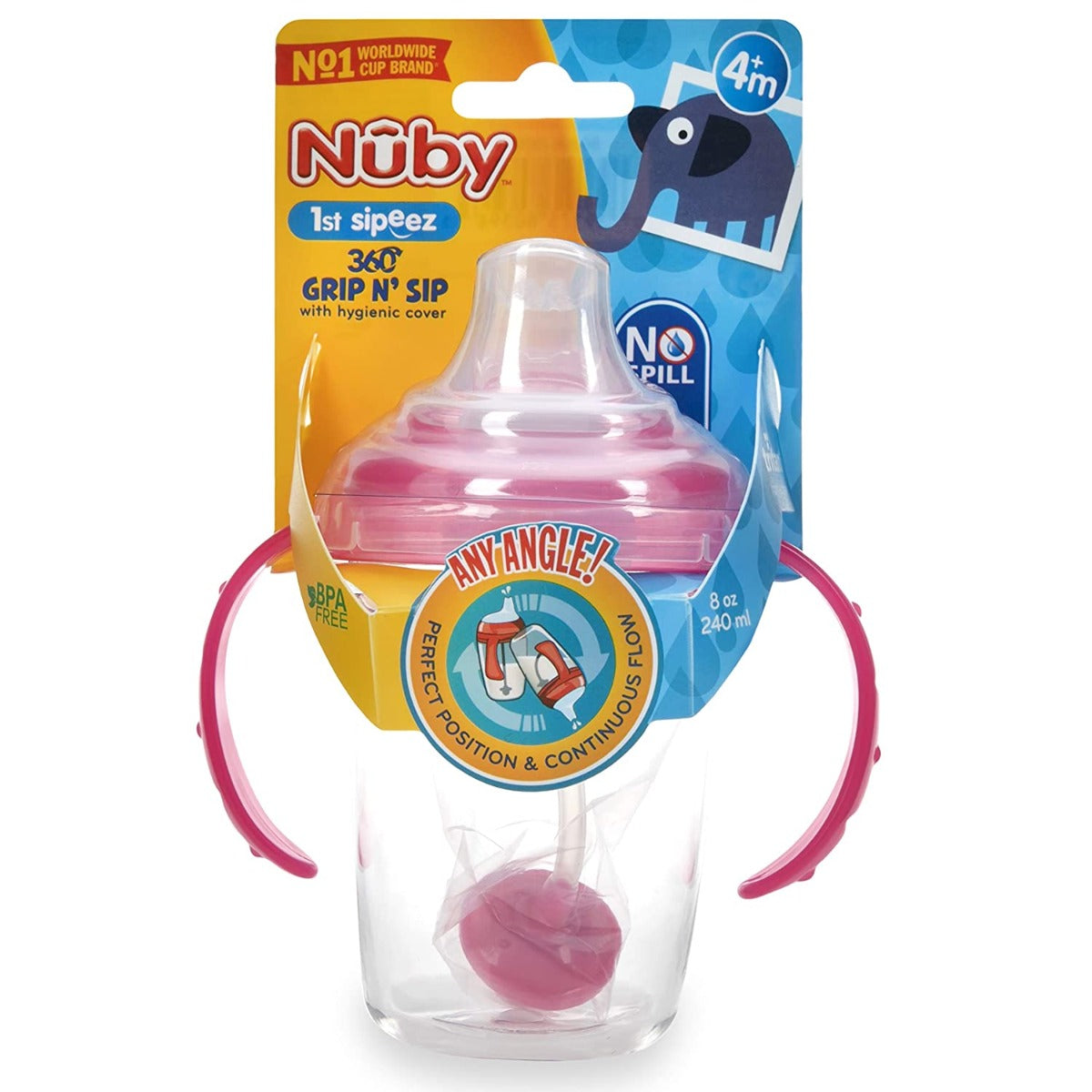 Nuby Grip N' Sip Cup, 240ml (2 Colors) - Pupsik Singapore