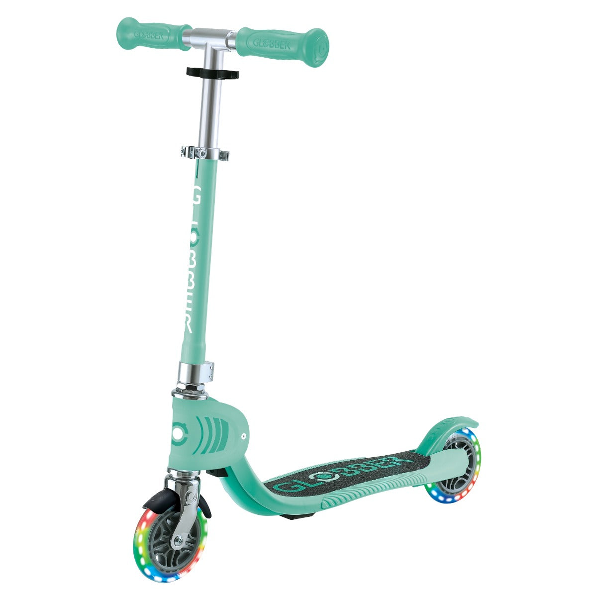 Globber Flow Foldable Junior Lights 2-Wheel Scooter (LED Wheels) - Mint