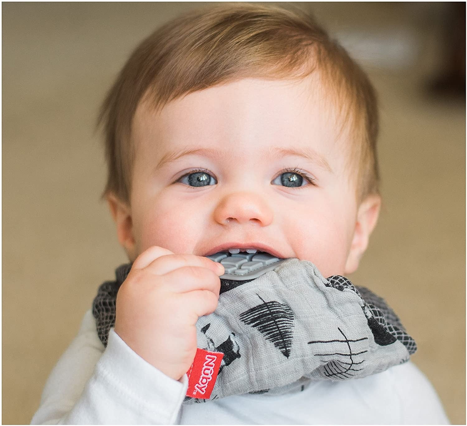 Nuby Muslin Bandana Bib w/ Teether, 3pk (3 Designs) - Pupsik Singapore