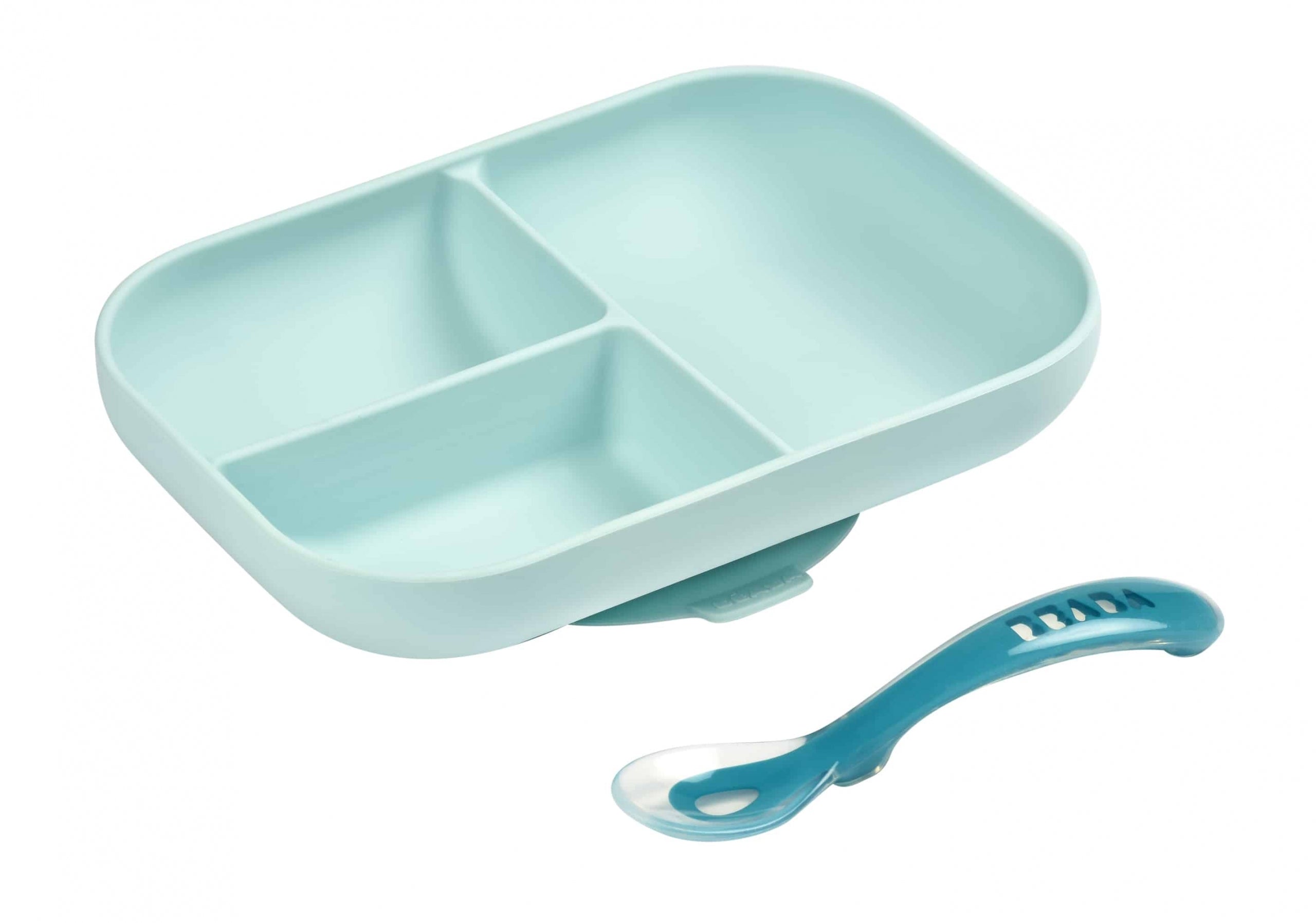 Beaba Silicone Divided Baby Plate & Spoon (3 Colours)