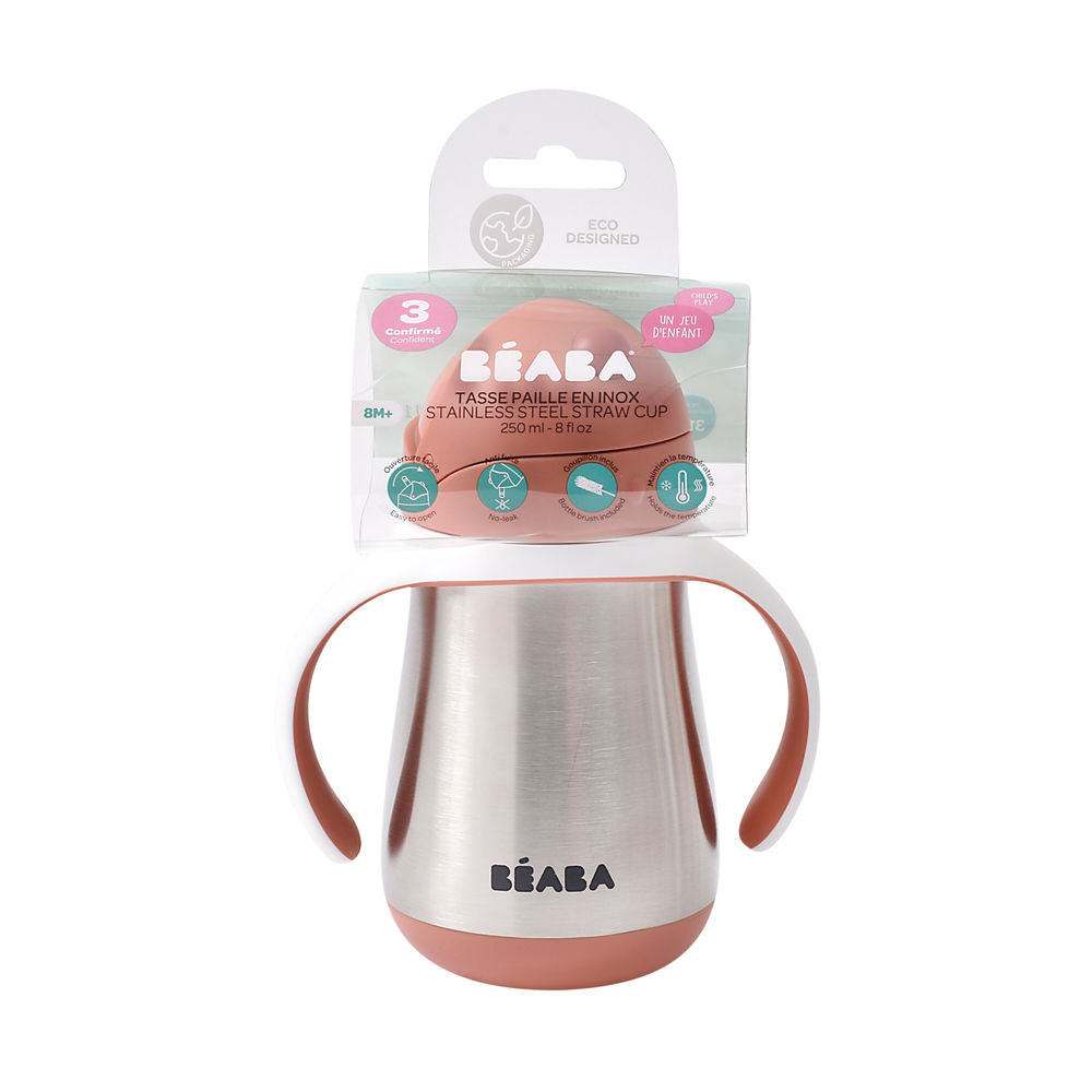 Beaba Stainless Steel Straw Cup (250ml) - 5 Colors