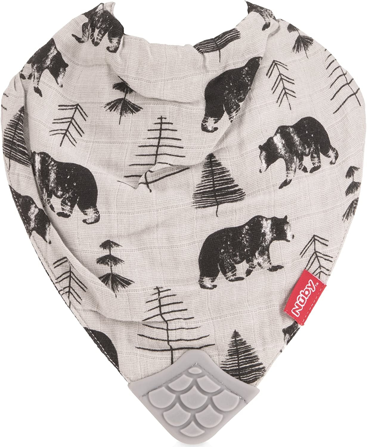 Nuby Muslin Bandana Bib w/ Teether, 3pk (3 Designs) - Pupsik Singapore