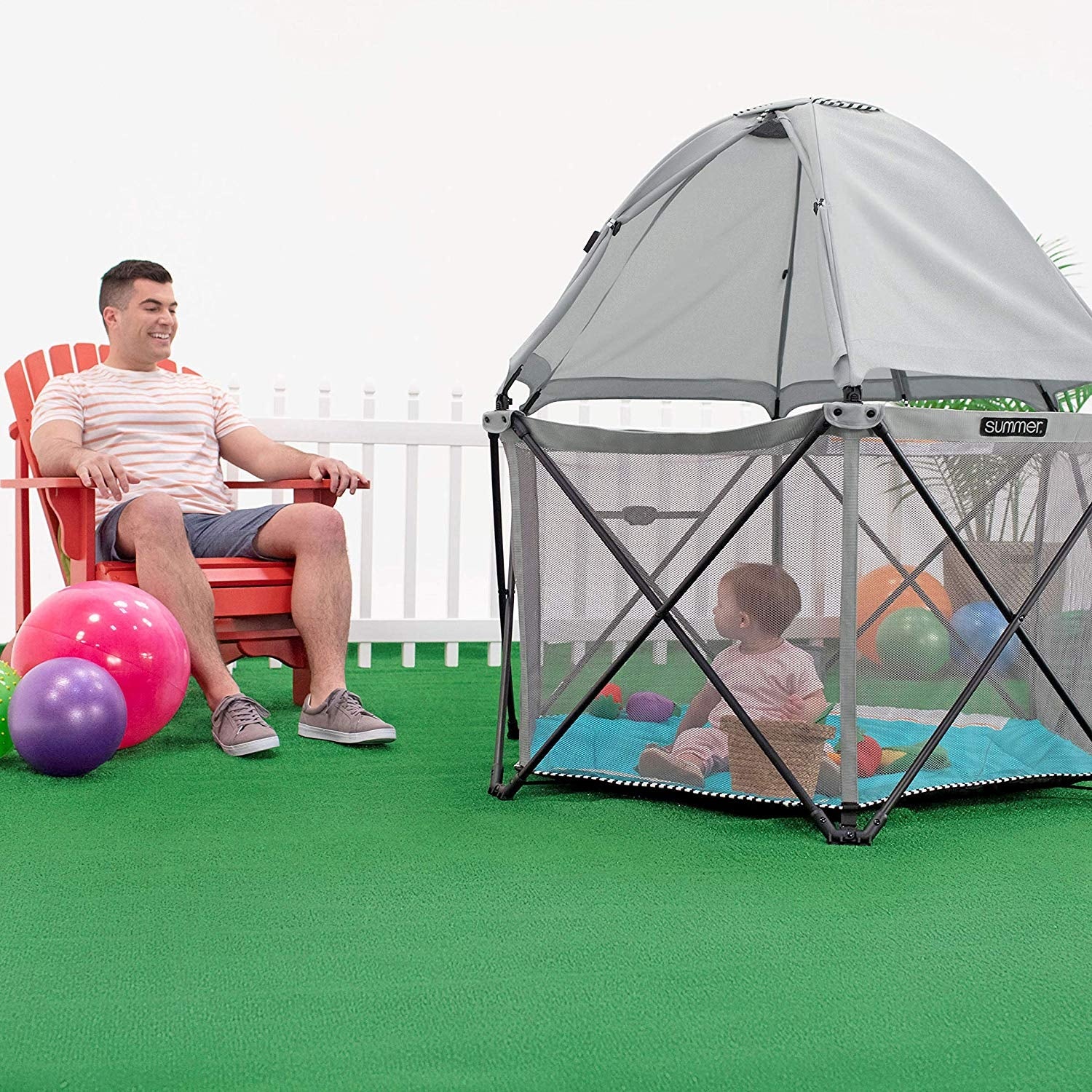 Summer Infant Pop N Play SE Hex Playard - Green Apple