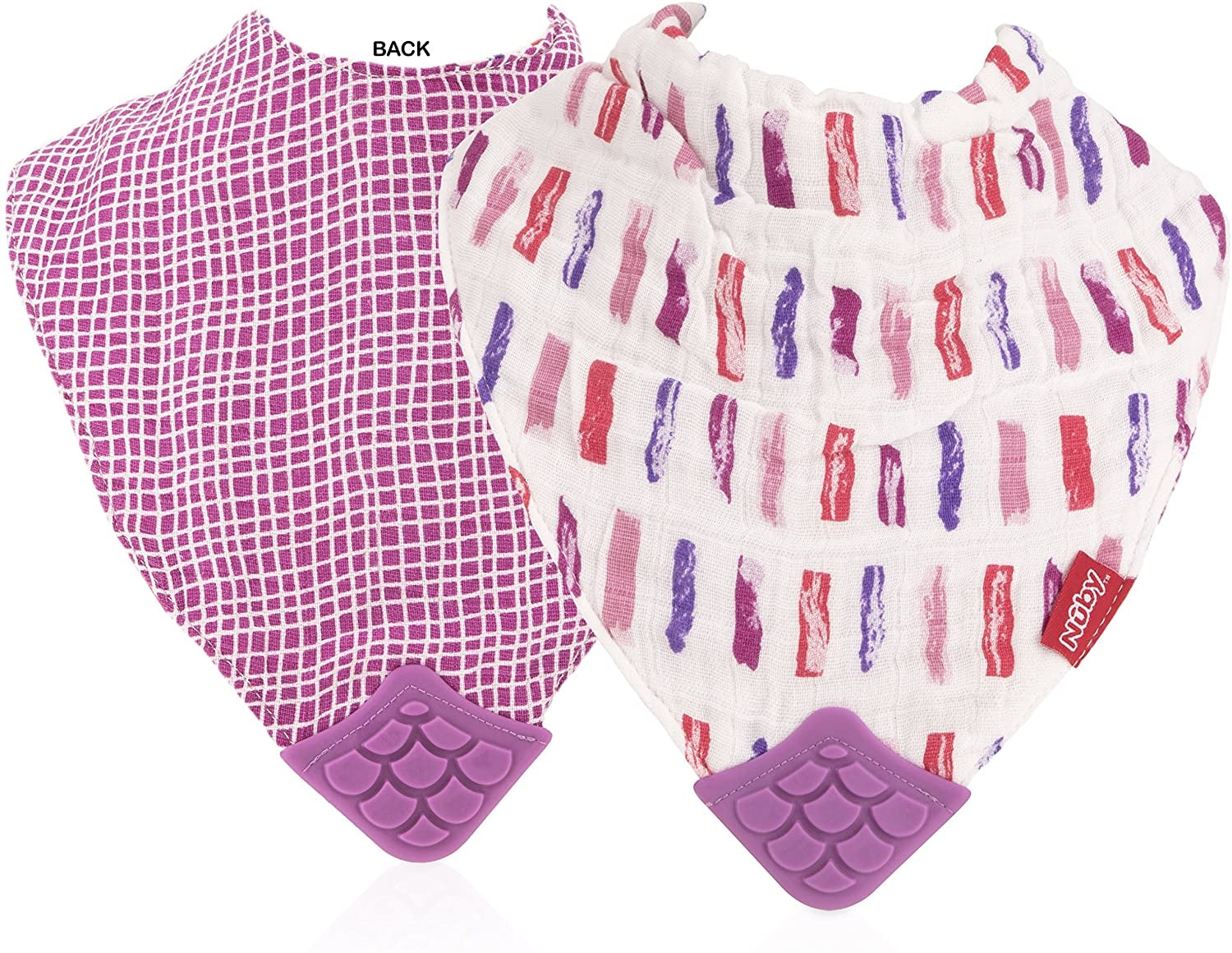 Nuby Muslin Bandana Bib w/ Teether, 3pk (3 Designs) - Pupsik Singapore