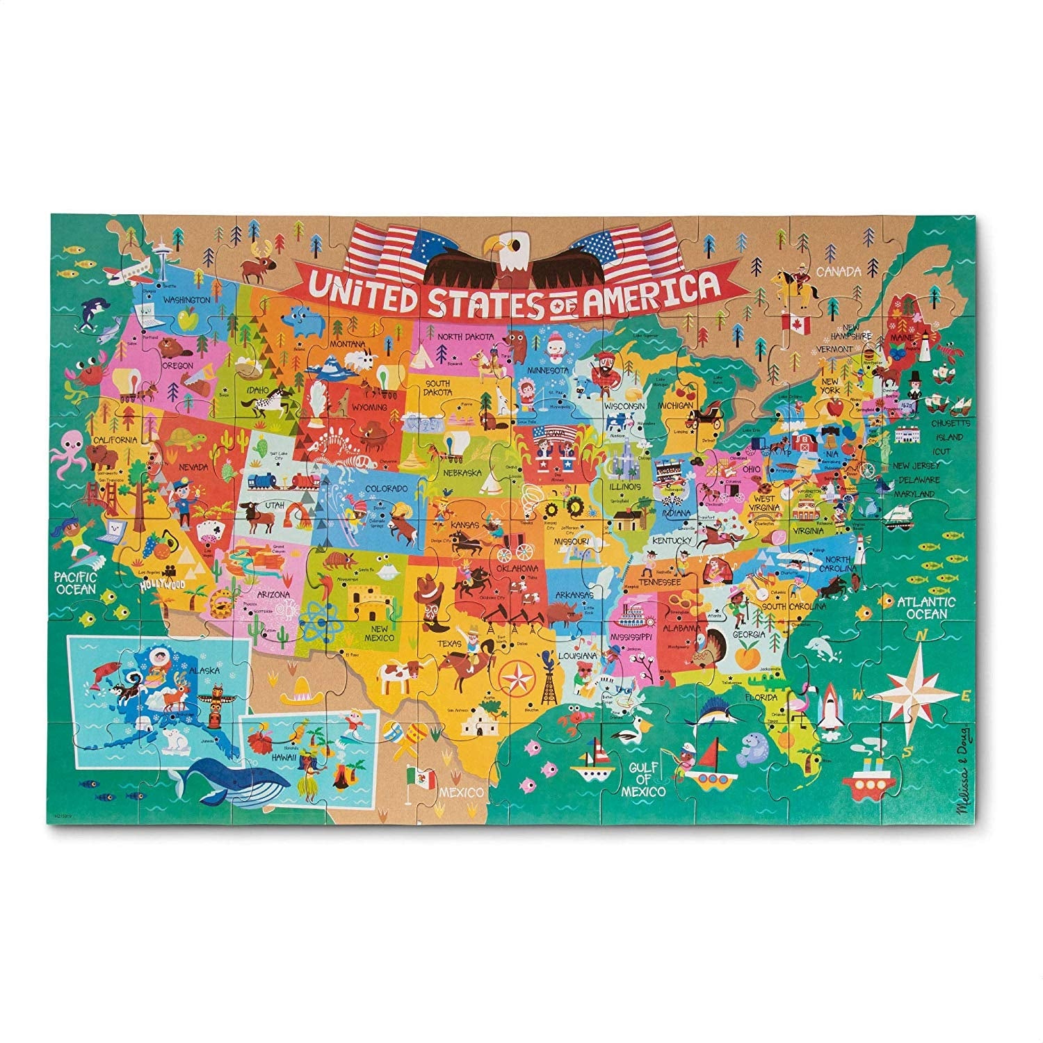 Melissa & Doug Natural Play Giant Floor Puzzle - America The Beautiful