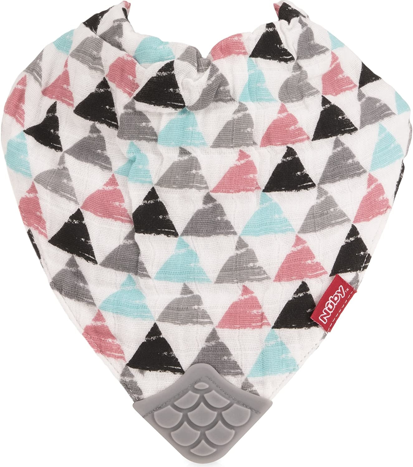 Nuby Muslin Bandana Bib w/ Teether, 3pk (3 Designs) - Pupsik Singapore
