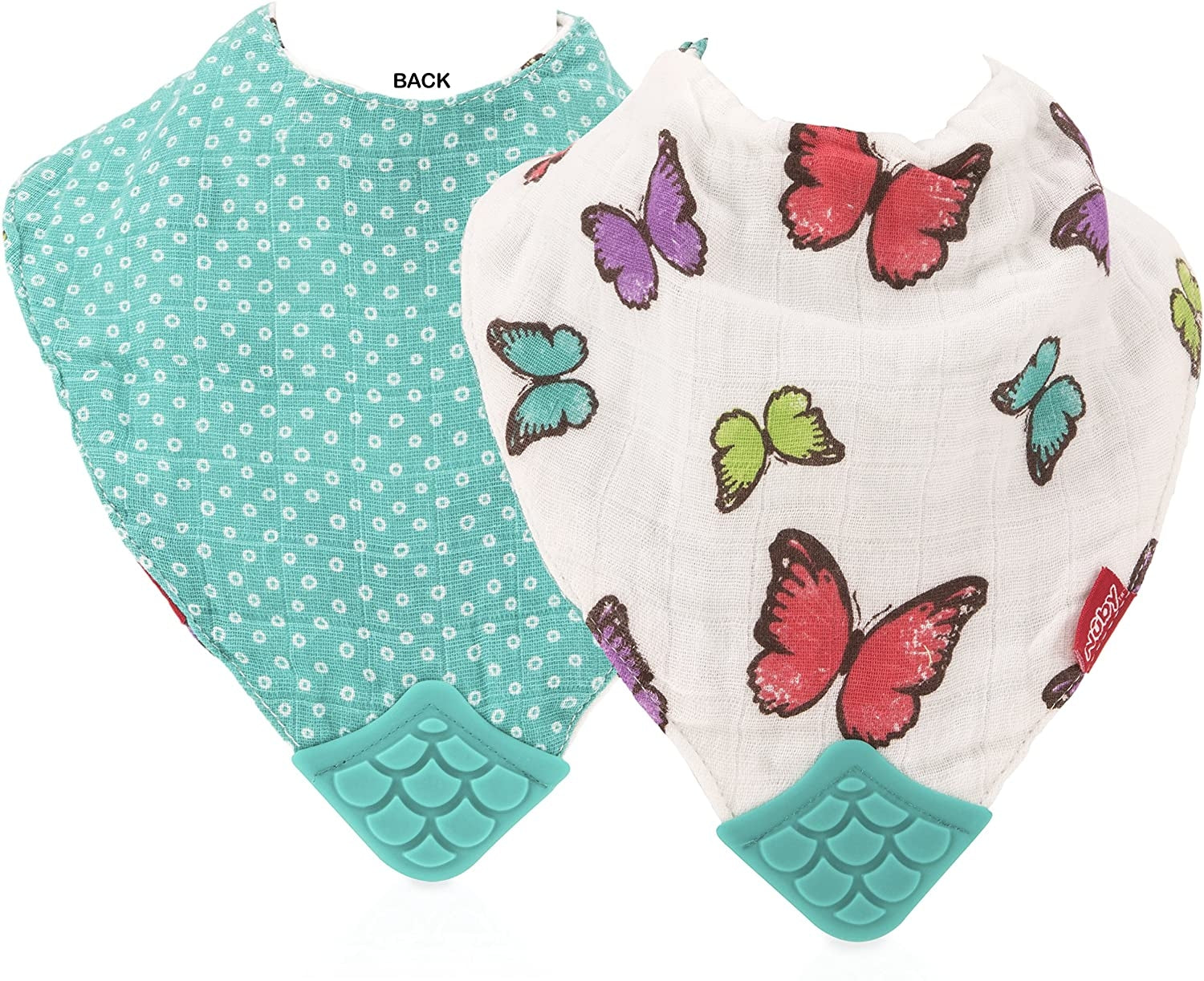 Nuby Muslin Bandana Bib w/ Teether, 3pk (3 Designs) - Pupsik Singapore