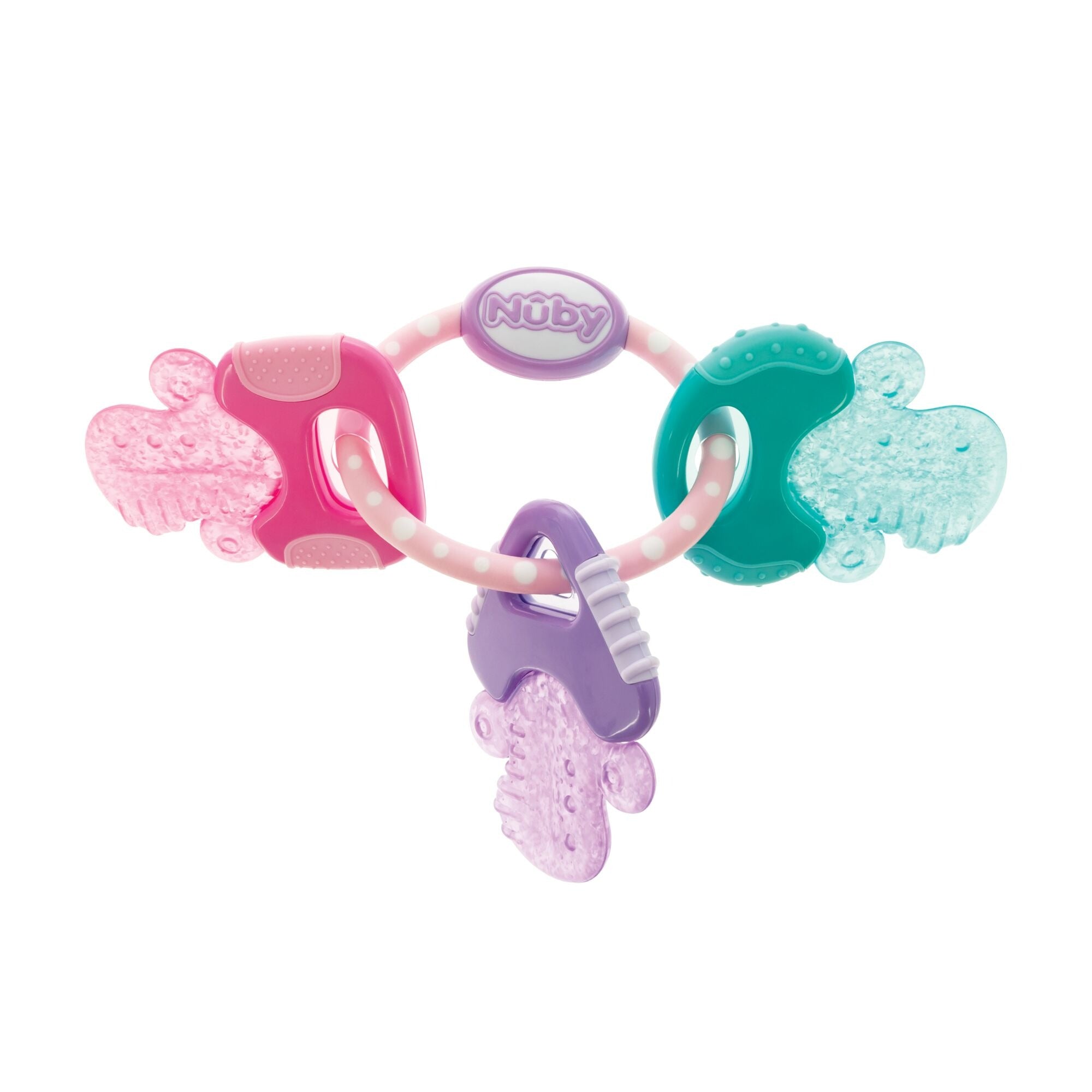 Nuby Icybite Hard/Soft Teething Keys - Pink