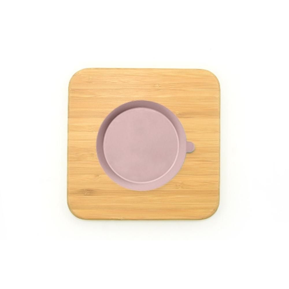 Biomom Square Bamboo Suction Plate - Pale Mauve