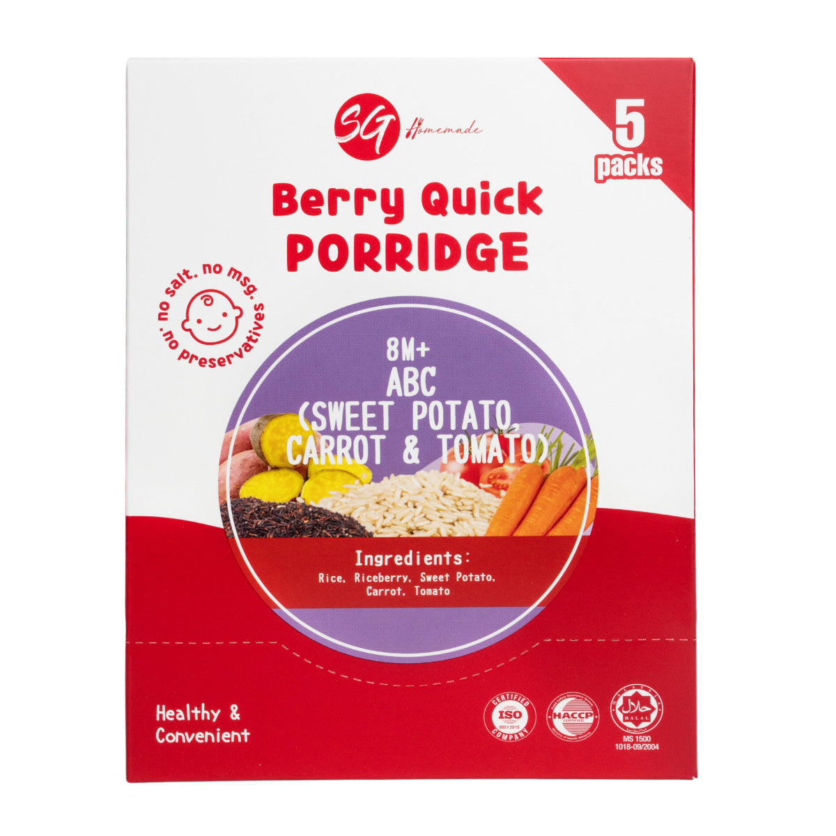 SG Homemade Berry Quick Porridge (ABC), 5 packs (Exp 03/27)