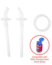 Skip Hop Zoo Extra Straws for Stainless Steel Straw Bottle, 2pk