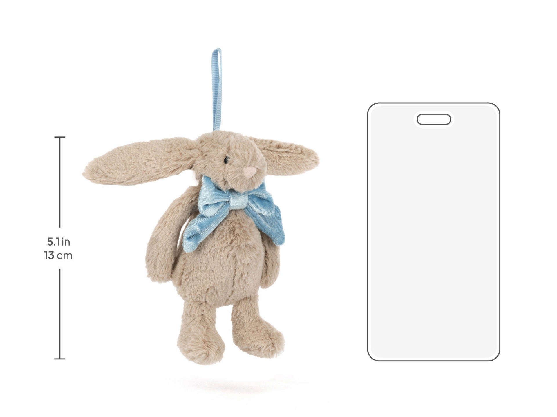 Jellycat Bashful Beige Bunny Decoration (13cm) | Christmas Ed