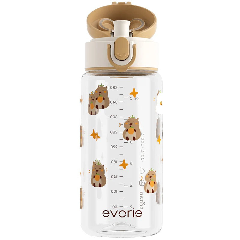 Evorie Tritan Kids Drinking Spout Water Bottle, 380ml (14 Designs)