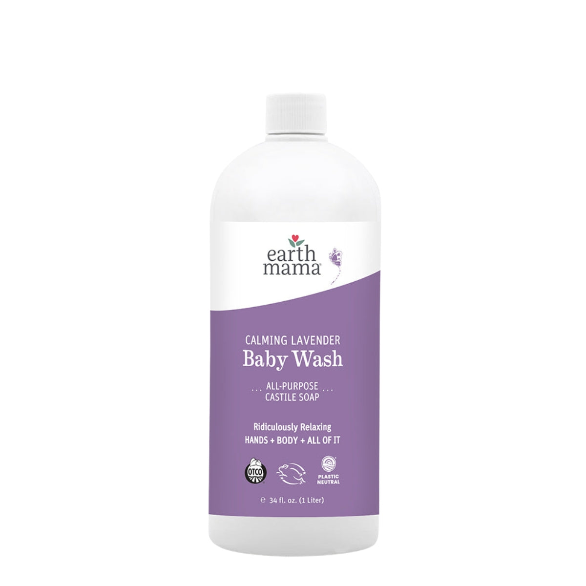 Earth Mama Baby Calming Lavender Castile Baby Wash, 1L (exp 01/28)