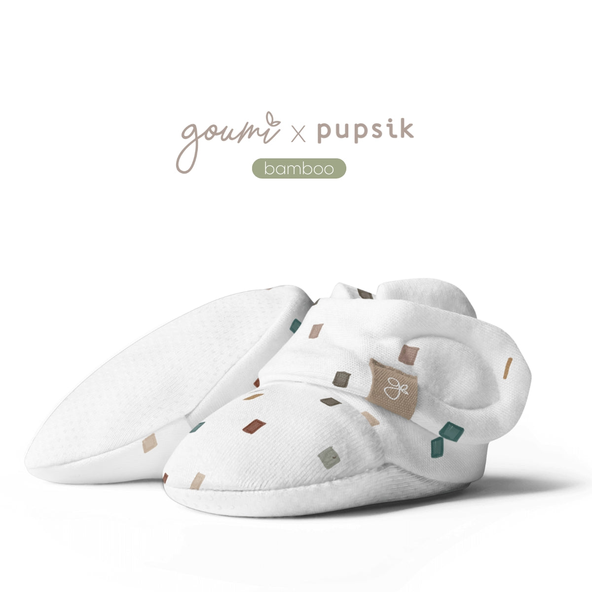 Goumi x Pupsik Bamboo Stay On Booties – City Blocks (3 sizes)