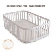 IFAM Birch Round Baby Play Yard & Round Reversible Folder Mat Set - Beige/White