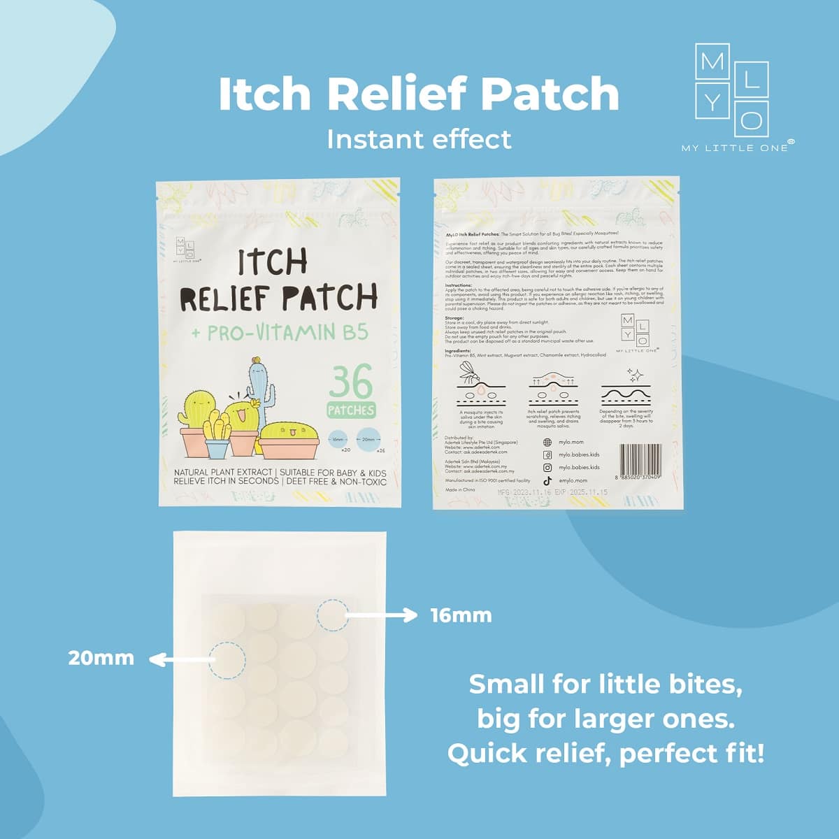 MyLO Itch Relief Patch, 36pcs (Exp 05/28)