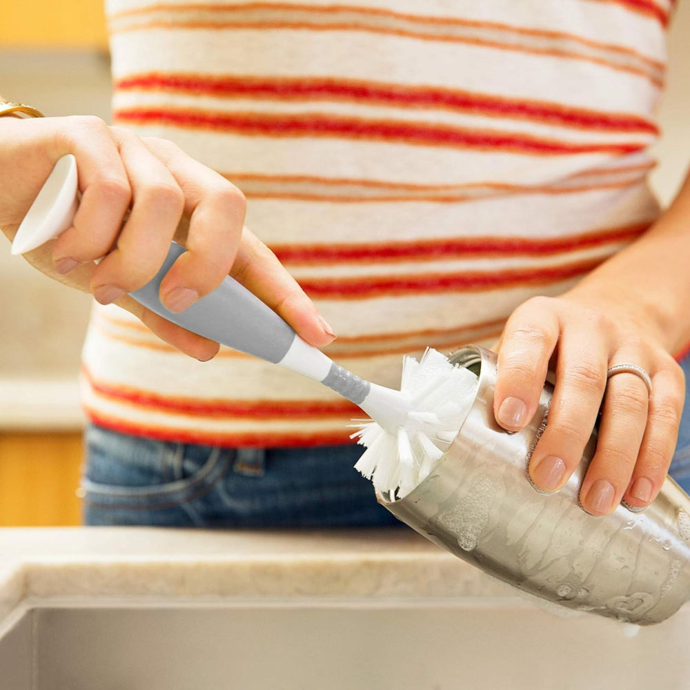 Munchkin 2-in-1 Bristle Bottle Brush, Grey