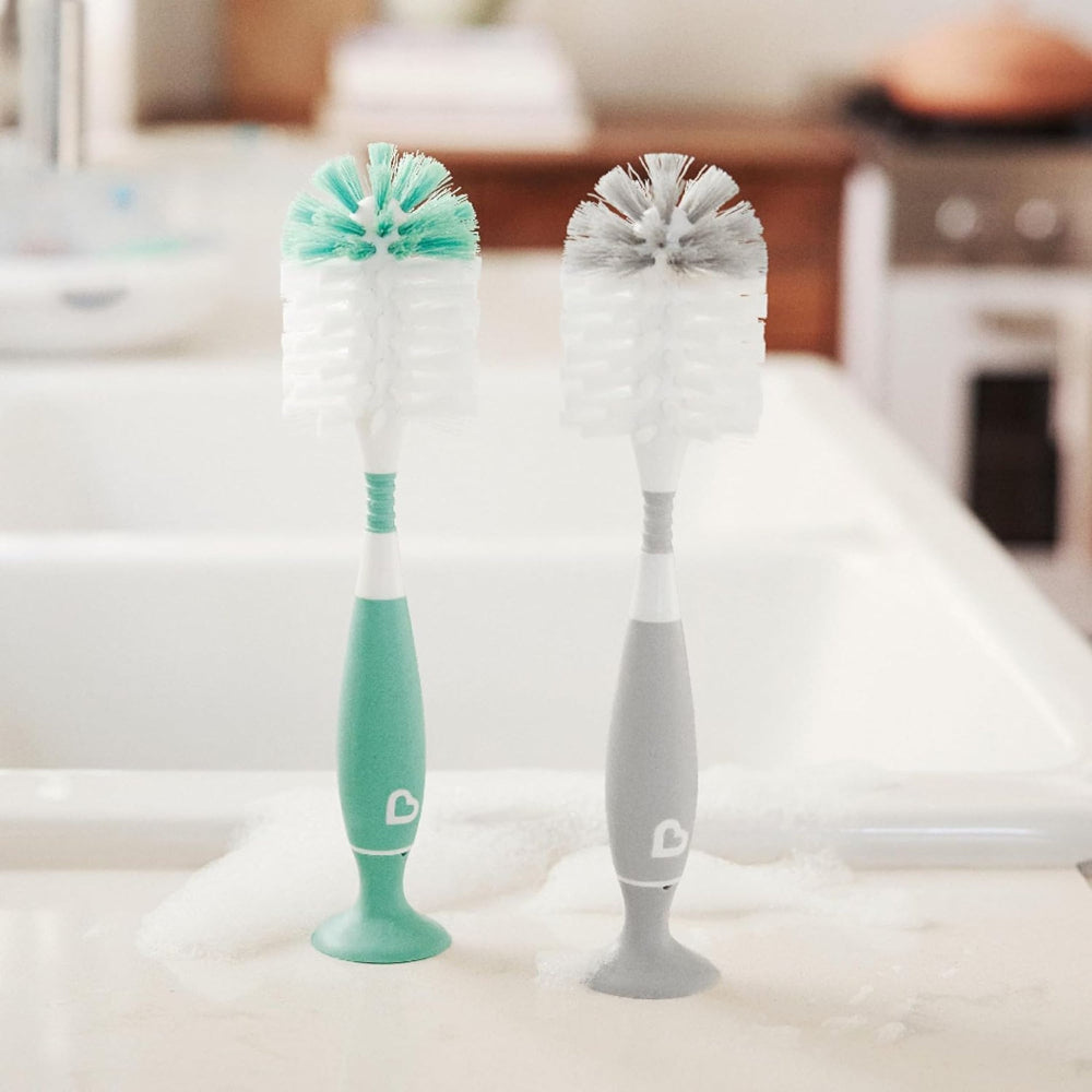 Munchkin 2-in-1 Bristle Bottle Brush, Grey
