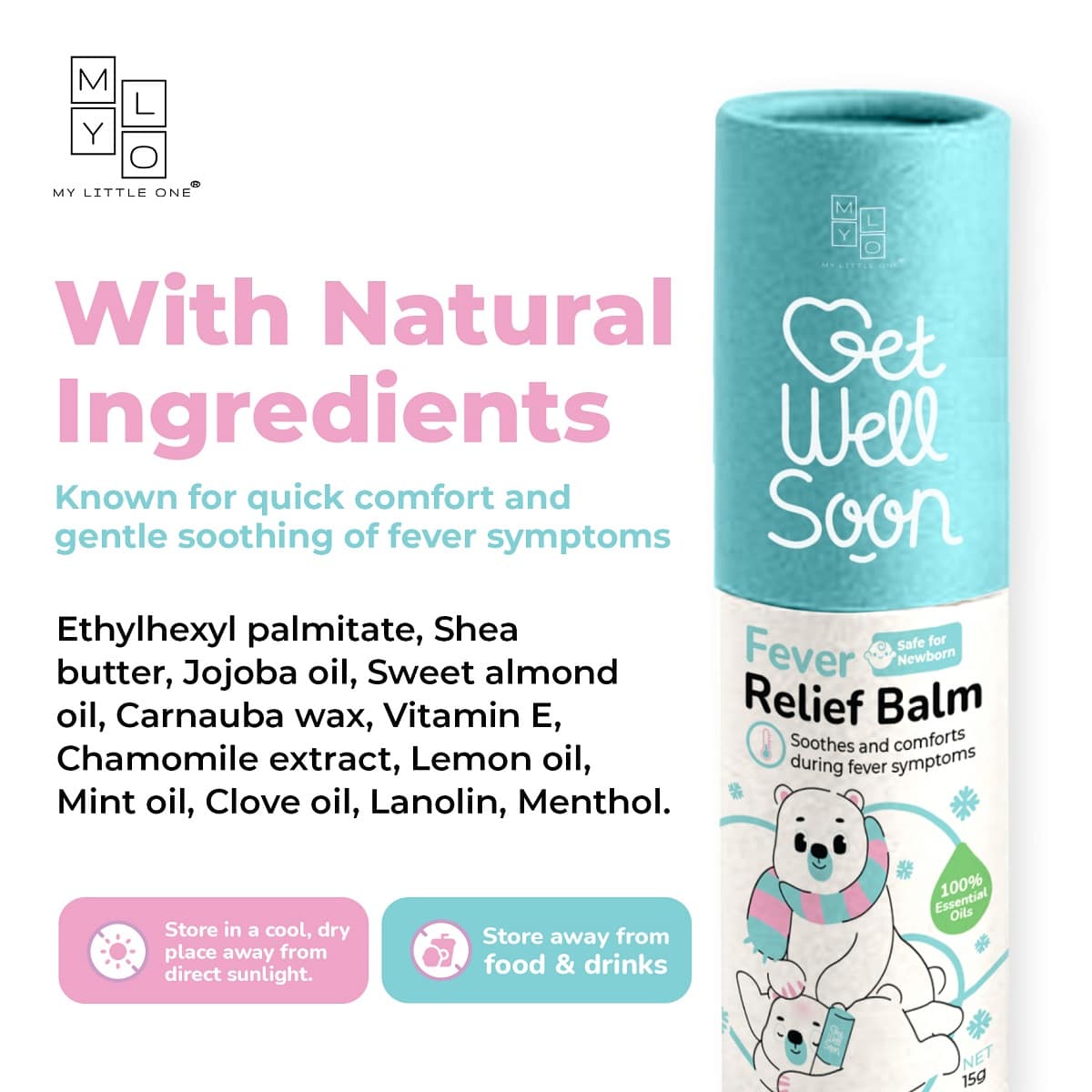 MyLO Get Well Soon Fever Relief Balm, 15g (Exp 04/28)