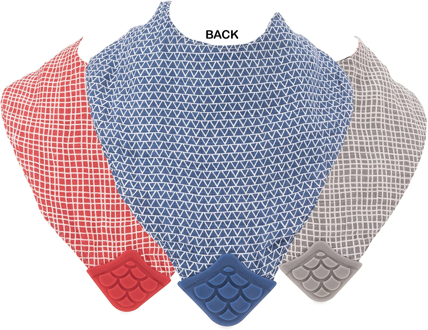Nuby Muslin Bandana Bib w/ Teether, 3pk (3 Designs) - Pupsik Singapore