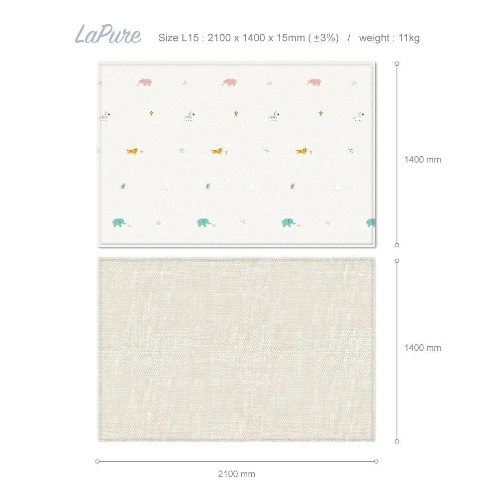 Parklon LaPure Playmat - Jungle Friends Fabric Beige (L15)