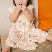 House of Holly Cap Sleeve Ruffle Dress - Fruit Toile (Yellow) - 2-3 years