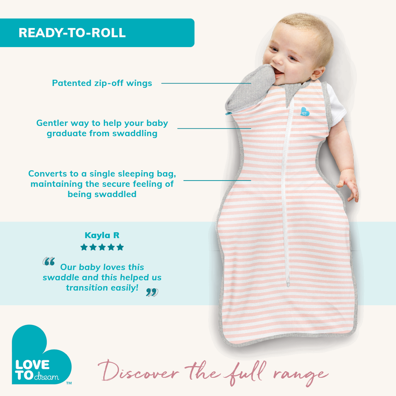 Love to Dream Swaddle UP Transition Bag Original 1.0 TOG (3 Designs, 3 Sizes)