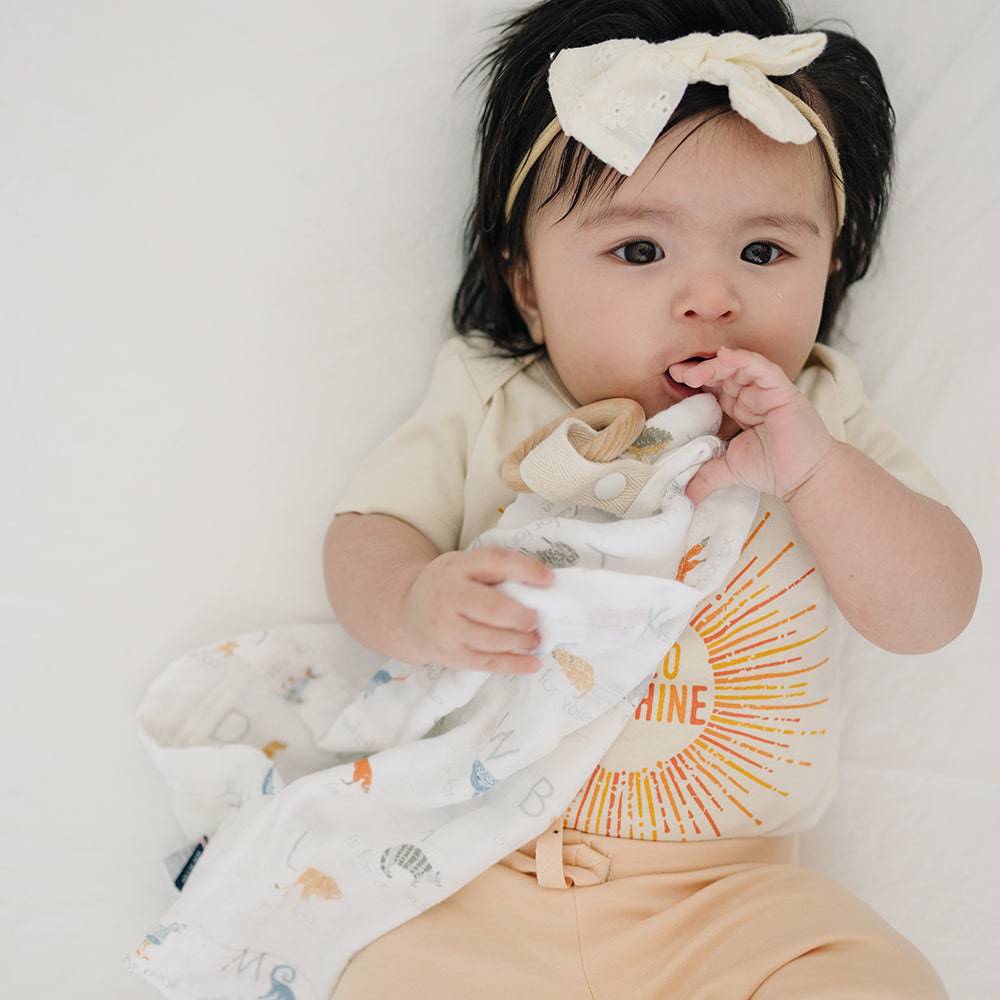 Bebe Au Lait Oh So Soft Muslin Teether Blanket (4 Designs) - Pupsik Singapore