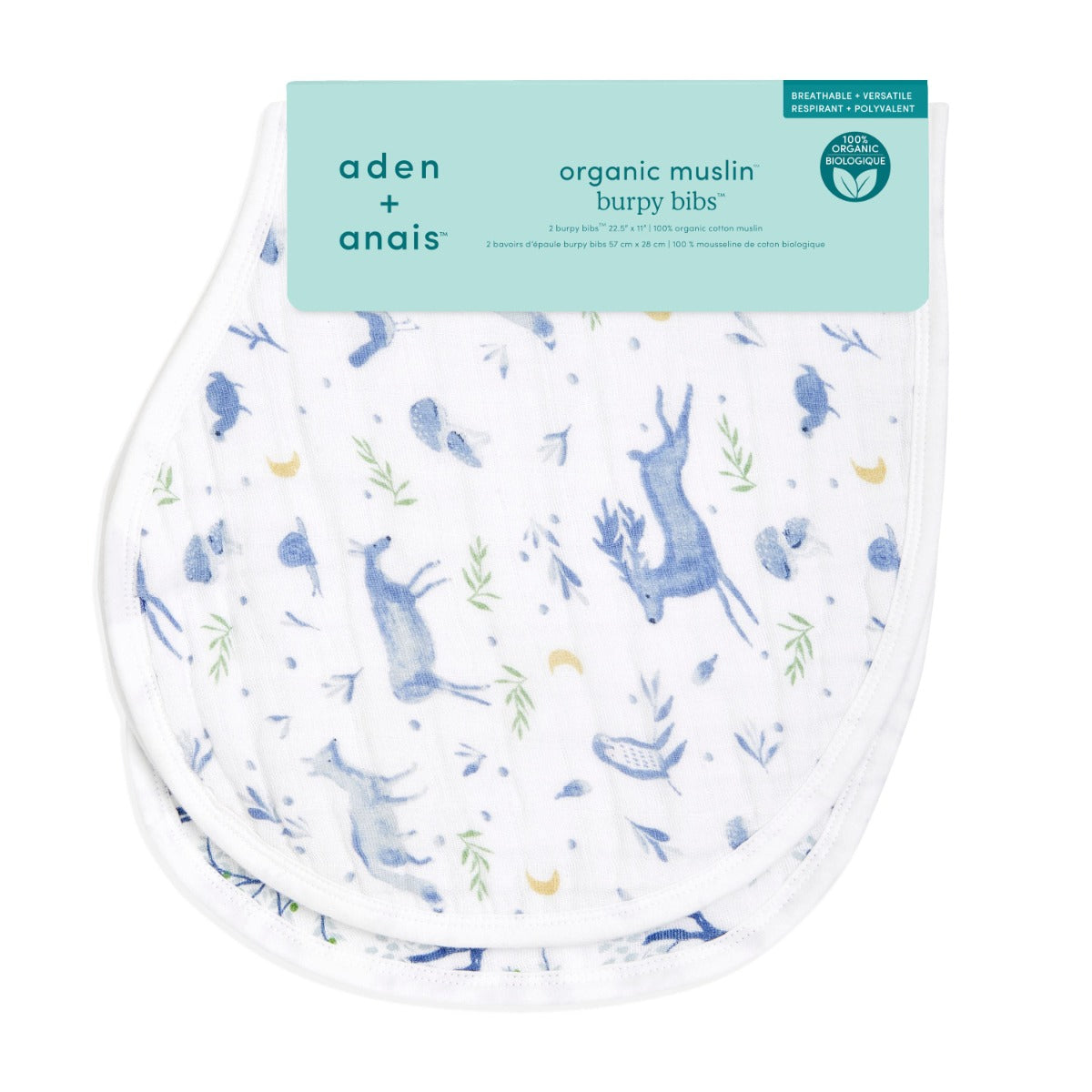 Aden Anais Organic Muslin Burpy Bibs, 2pk (2 Designs) - Pupsik Singapore