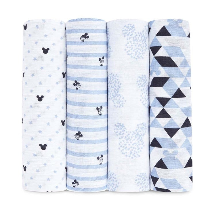 Aden Anais Essentials Disney Cotton Muslin Swaddle (44'' x 44'') (4pk) - Winnie & Friends