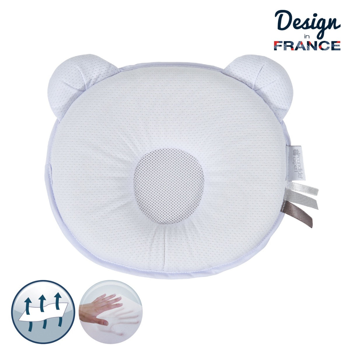 Candide Air+ Plus P'tit Panda Pillow - White