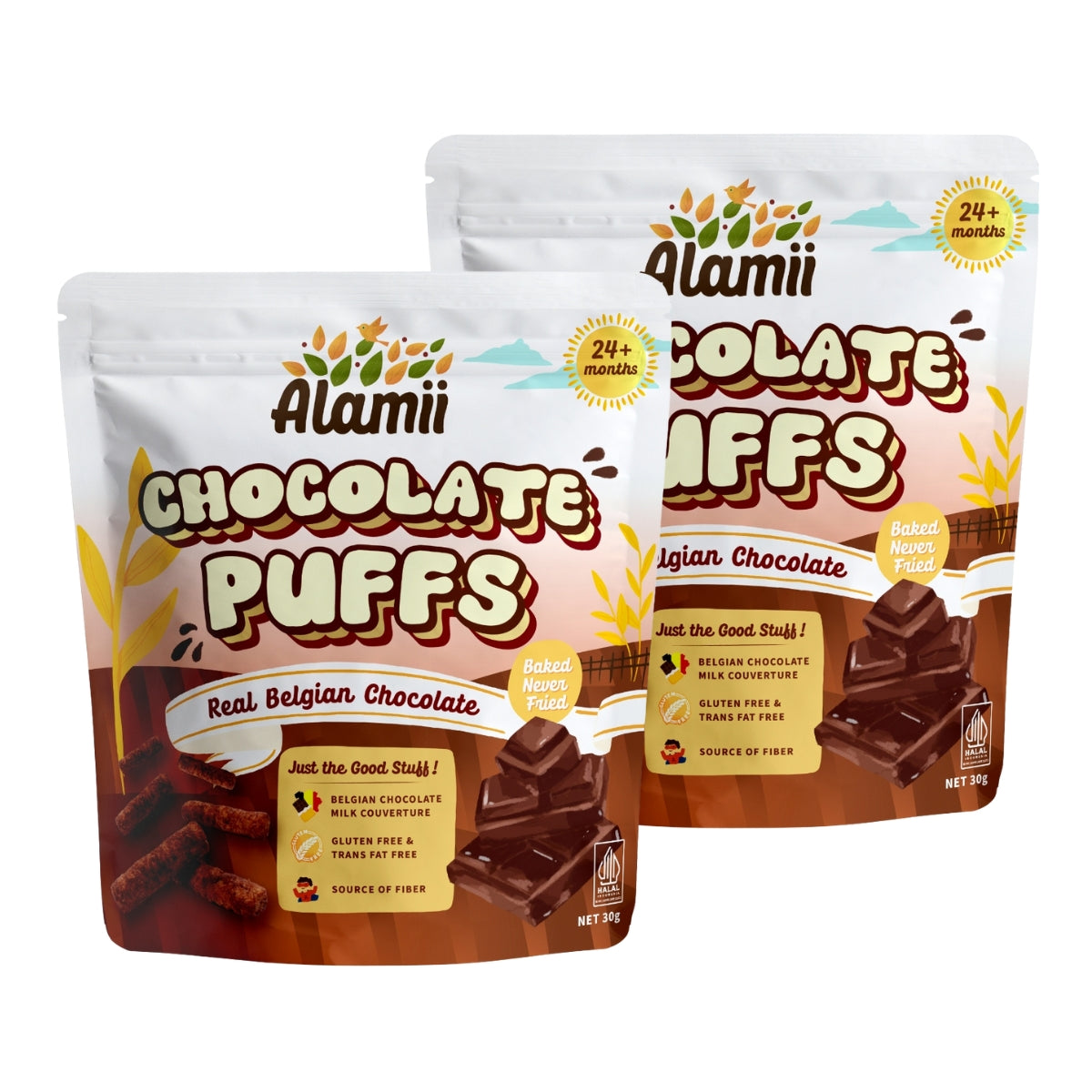 Alamii Chocolate Puffs, 30g x 2pk (Exp 02/26)