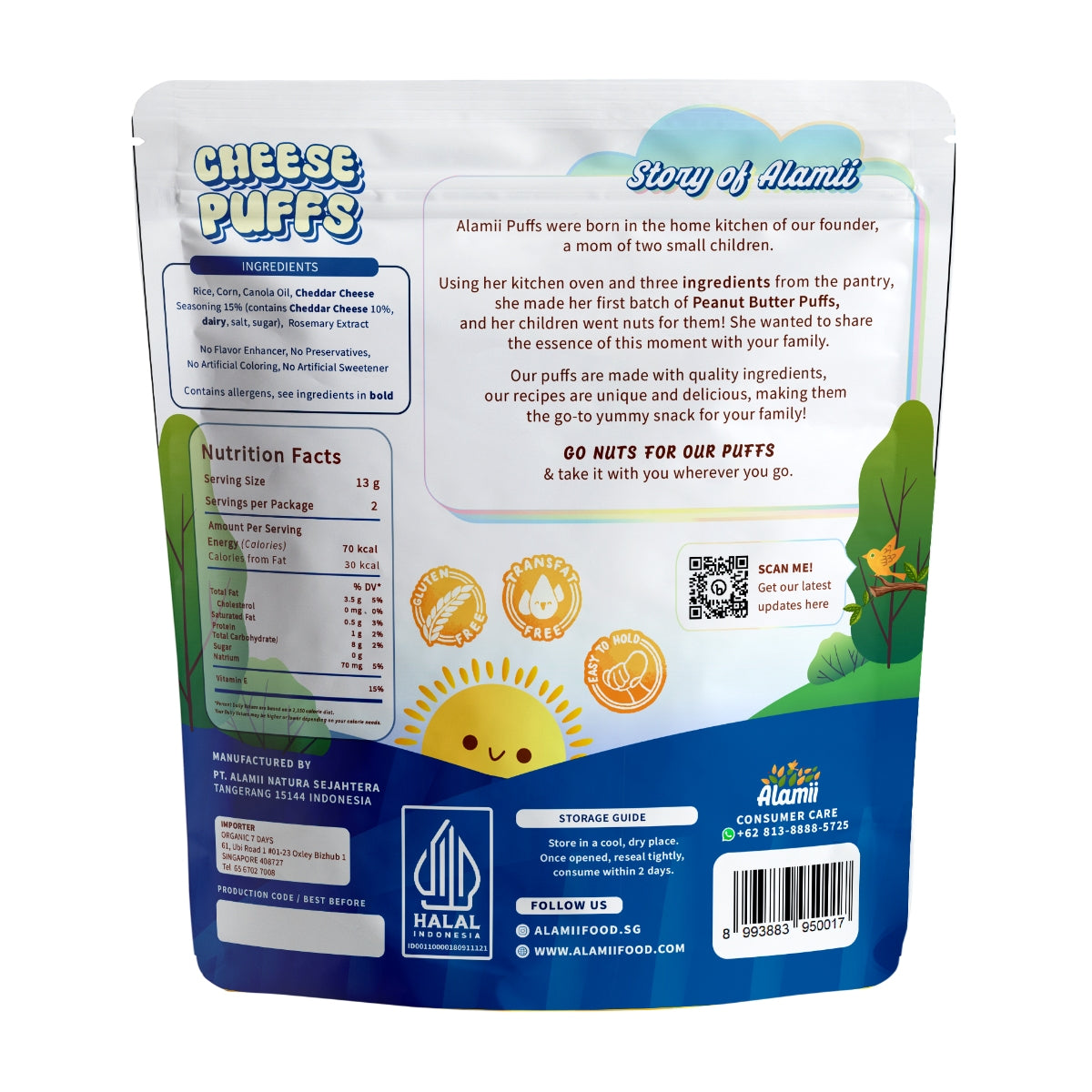 Alamii Cheese Puffs, 25g x 2pk (Exp 06/26)