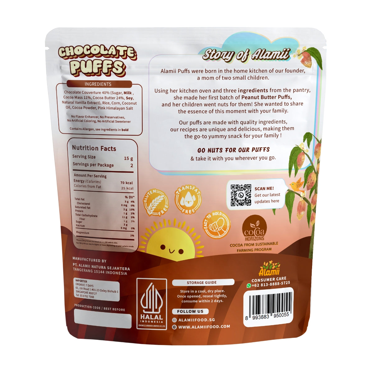 Alamii Chocolate Puffs, 30g x 2pk (Exp 02/26)