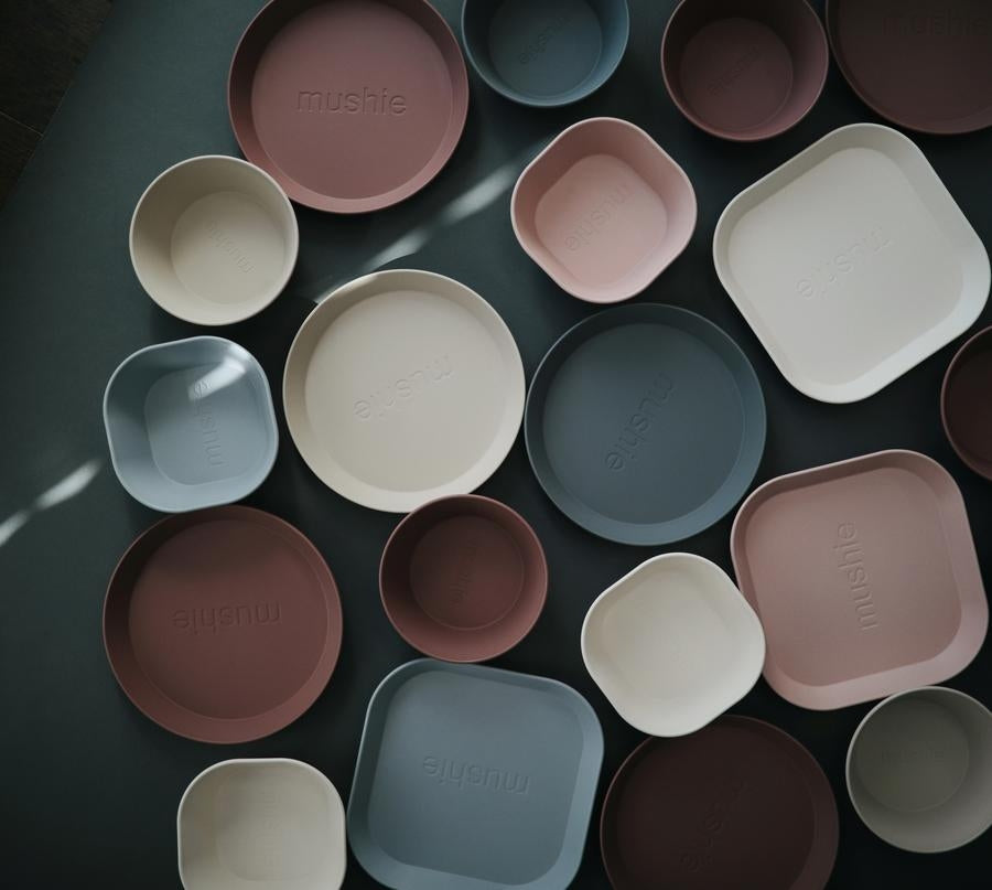 Mushie Square Dinner Plates (2pk) (4 Colours) - Pupsik Singapore