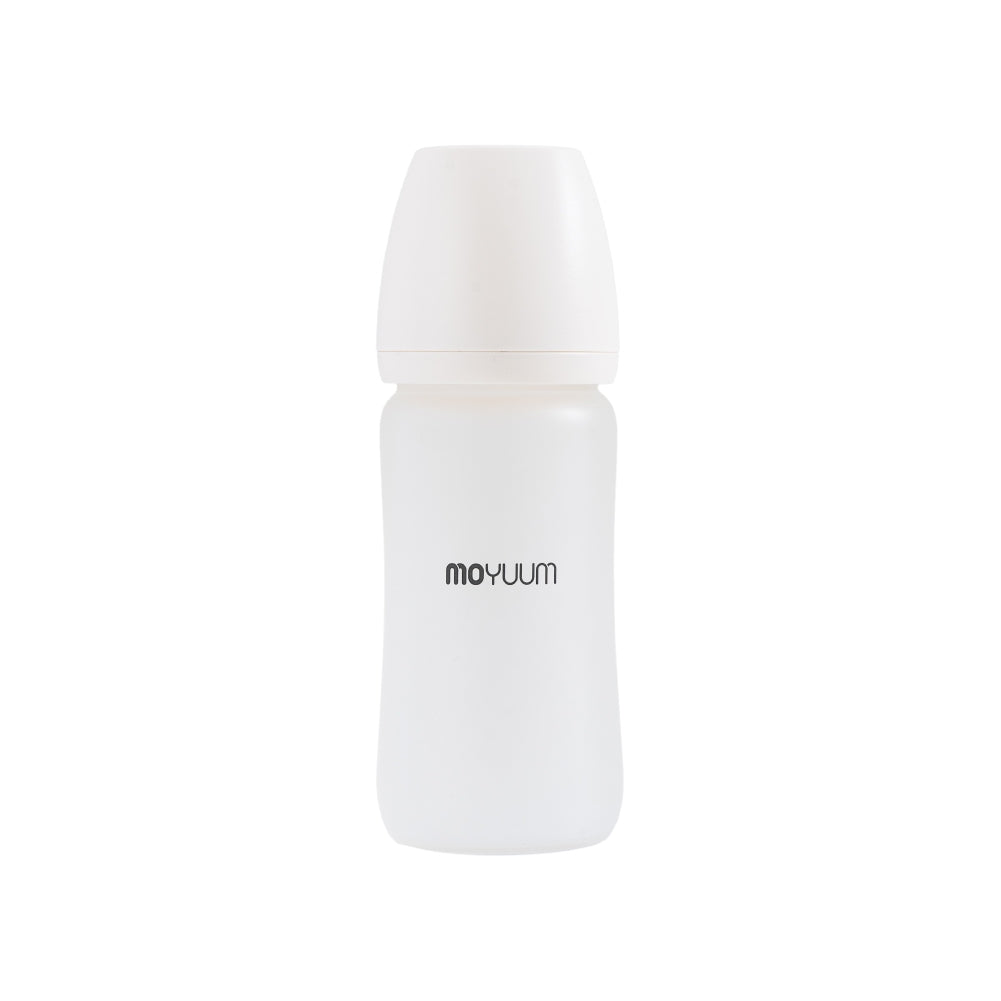 Moyuum Silicone Glass Feeding Bottle with No Teats, 240ml