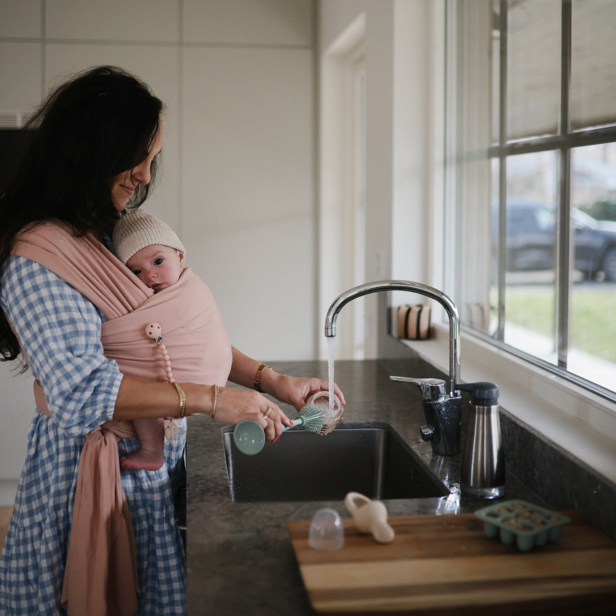 Mushie Silicone Baby Bottle Brush (3 Colors)