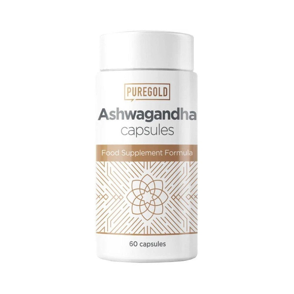 Pure Gold Protein Ashwagandha Supplement, 60 Capsules (Exp 07/26)