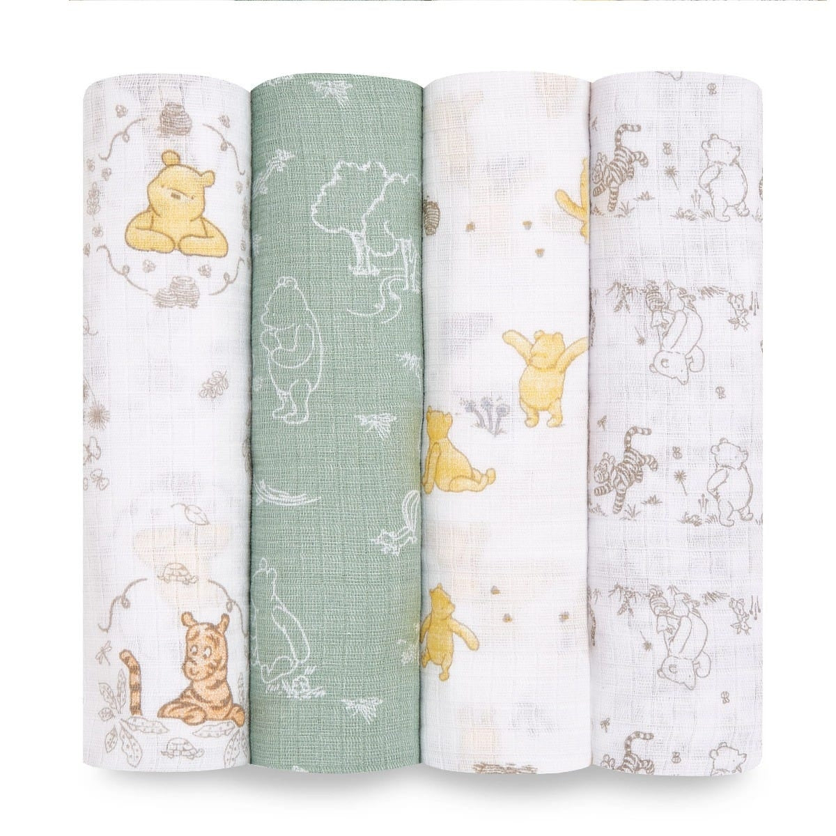 Aden Anais Essentials Disney Cotton Muslin Swaddle (44'' x 44'') (4pk) - Winnie & Friends