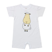 Baa Baa Sheepz Baby Short Sleeve Romper - Front & Back Sheep White (4 Sizes)