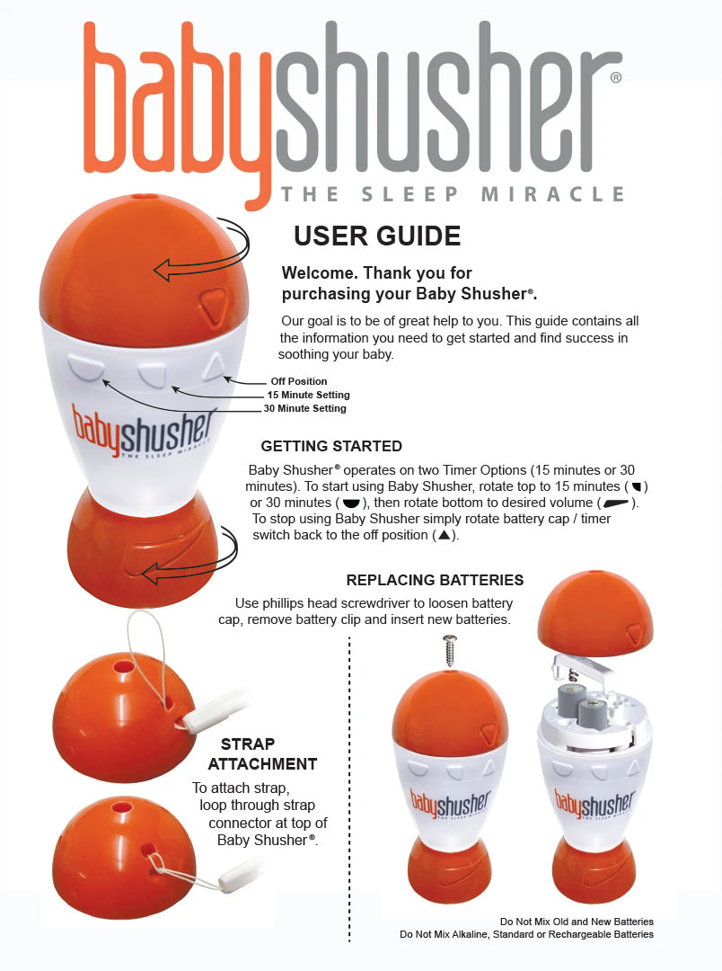 Baby Shusher - The Soothing Sleep Sound Machine - Miracle for Babies