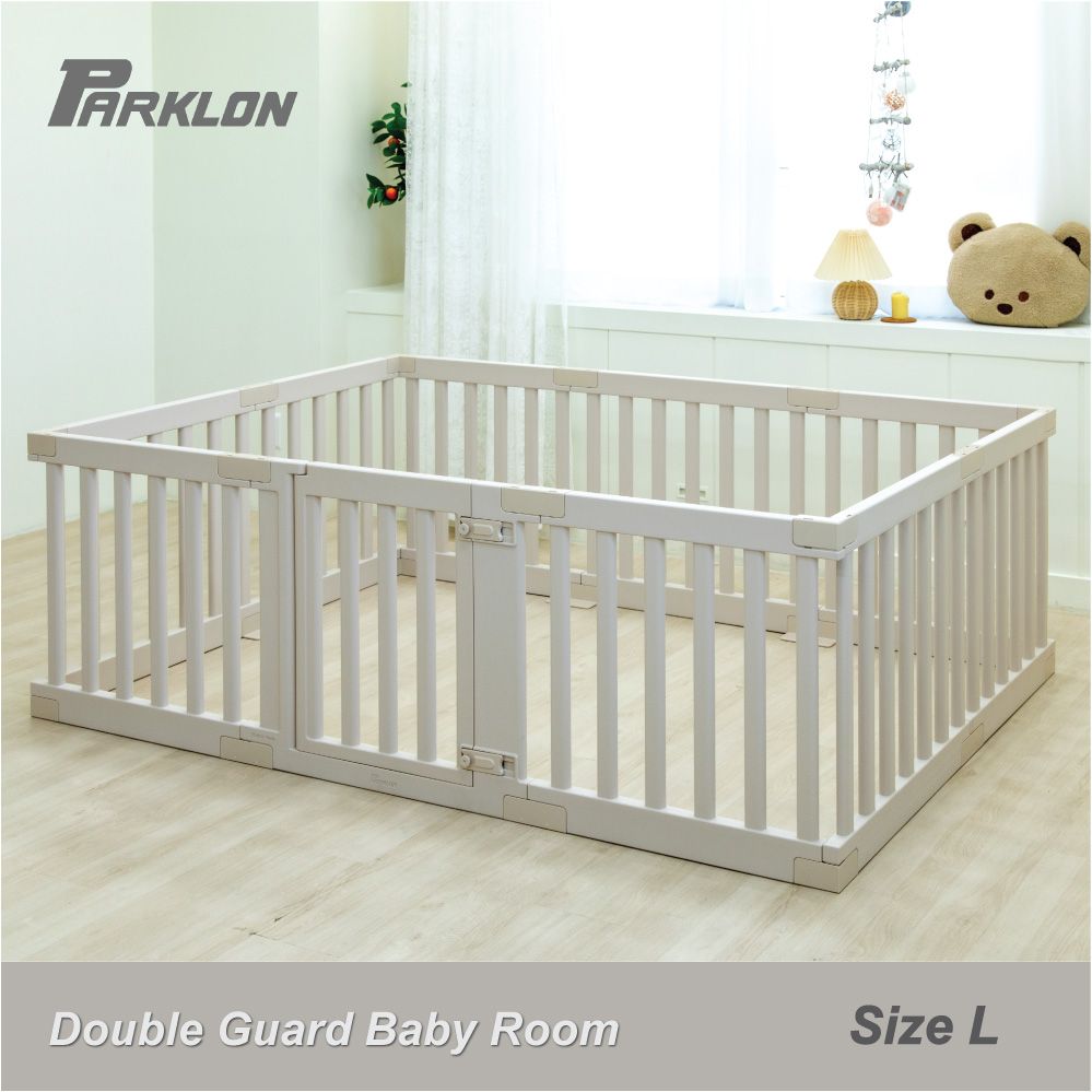 Parklon Double Guard Baby Fence, Size L -  210 x 140cm (Oatmeal Beige)